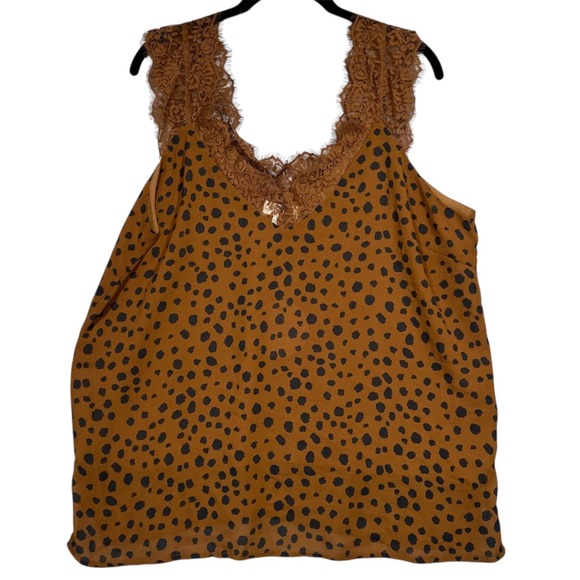 Umgee‎ Tank Top Women's M Leopard Print Lace Y2K - Picture 2 of 10